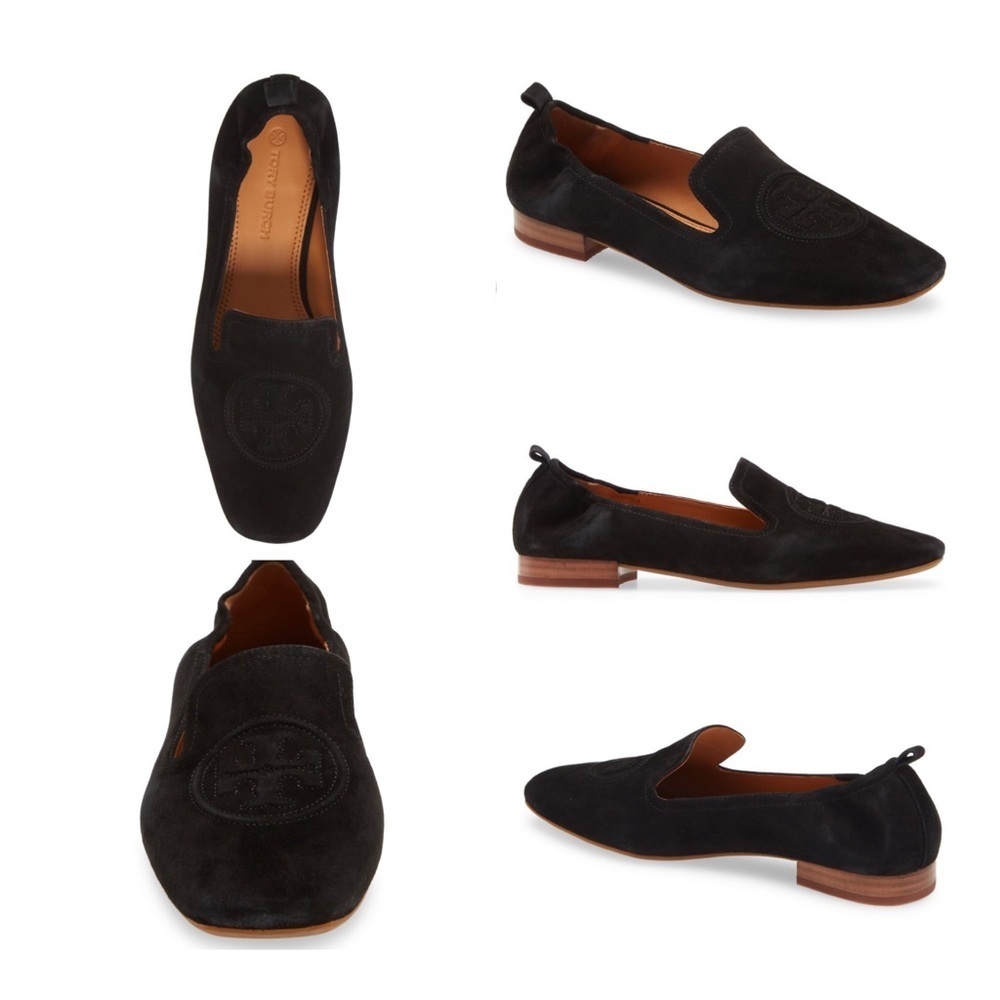 Tory Burch Leigh 15MM Perfect Black Elastic Loafer - Silk Suede - Picture 16 of 16